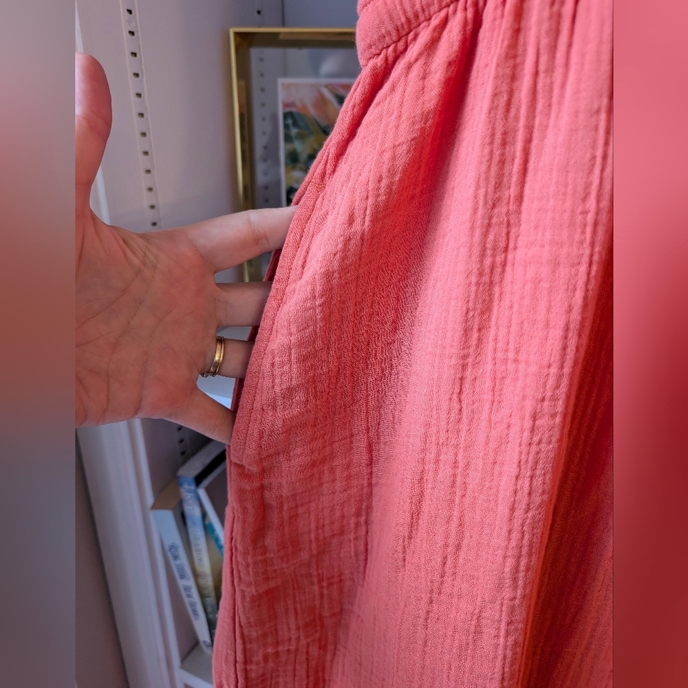 L.L. Bean Coral Tiered Midi Dress - Picture 3 of 8